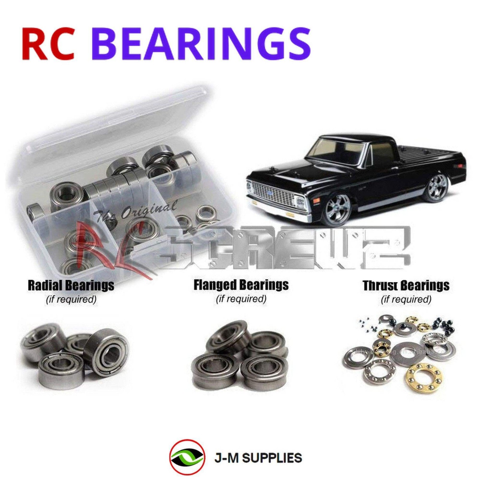 RCScrewZ Metal Shielded Bearing Kit los007b for Losi V100 1972 Chevy C10 | SET
