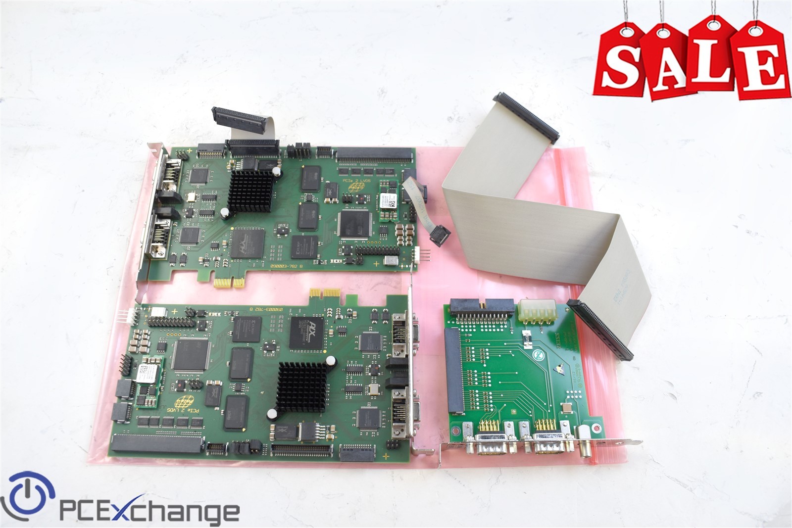 LOT of 2 Zeiss PCIe 2 LVDS MAZe T 090003-782-25AEZ01 + Adapter Card 1460-539