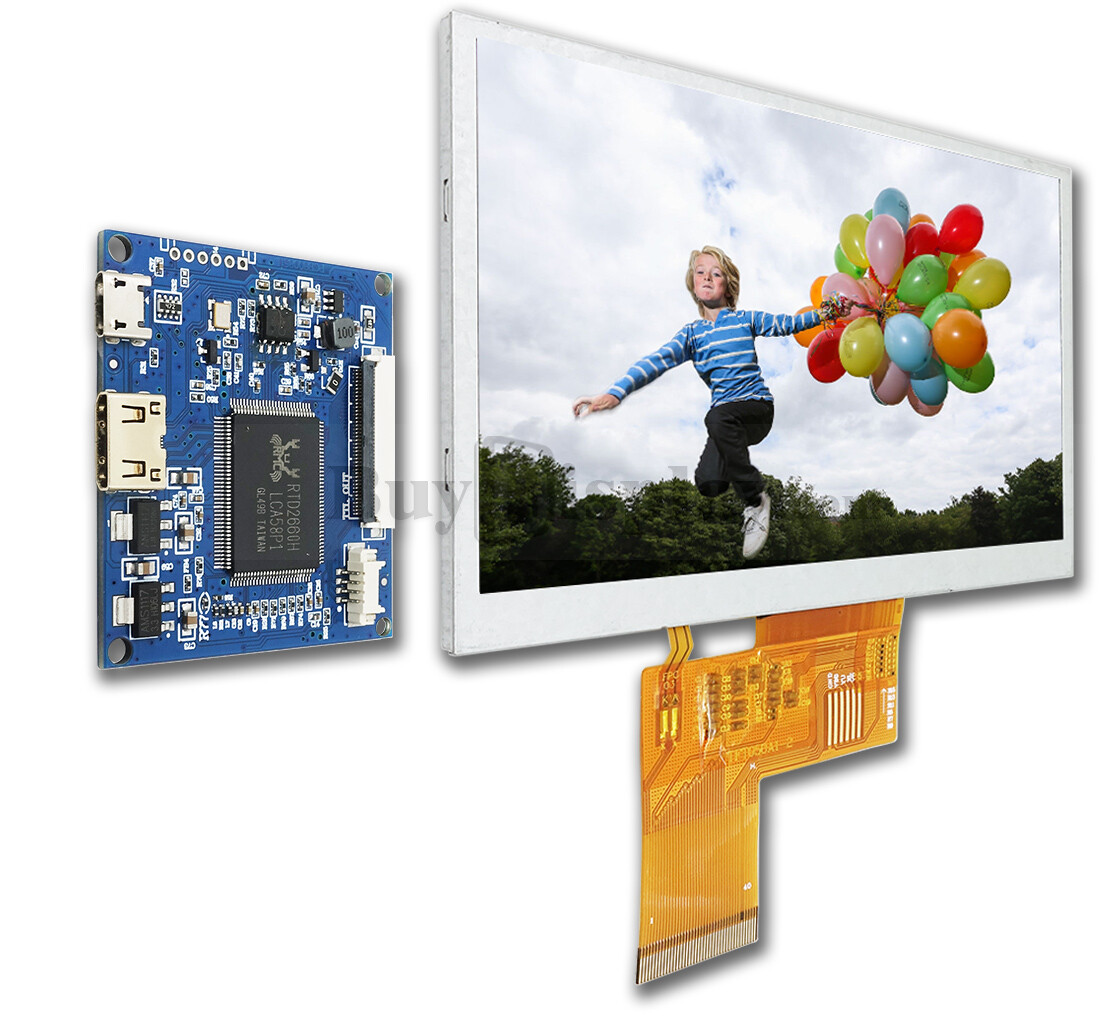 Color 5" TFT 480x272 Touch Display with Mini HDMI Board for Raspebrry PI