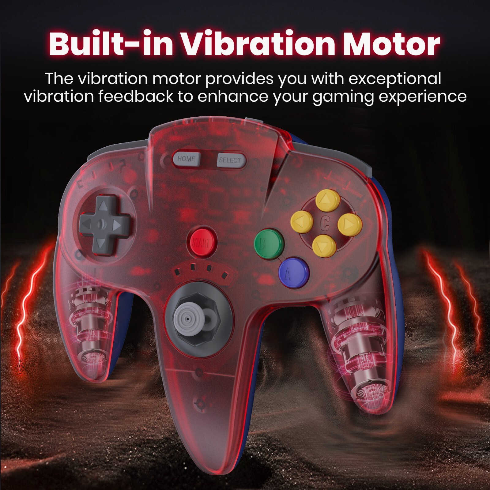 2.4G Wireless N64 Controller w/ Rumble Pak for Nintendo N64 or USB For Switch