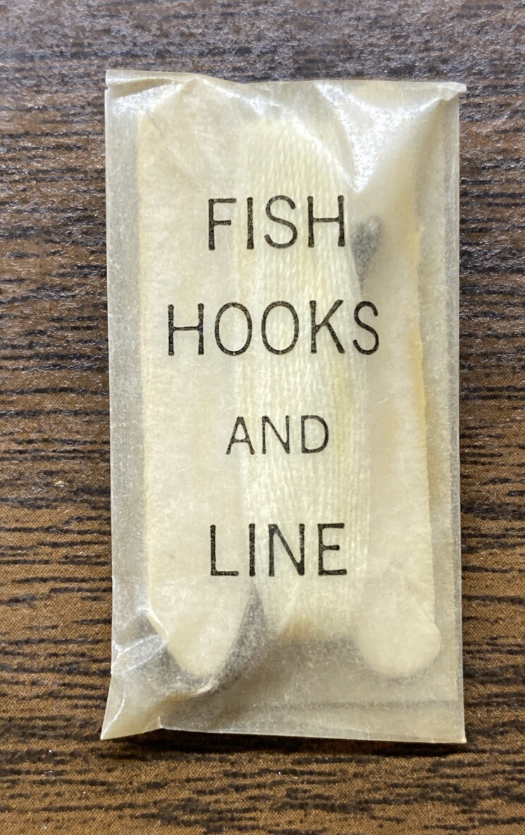 RARE NOS New Open Sleeve Vintage US Military Fish Hooks and Line Vintage Fishing