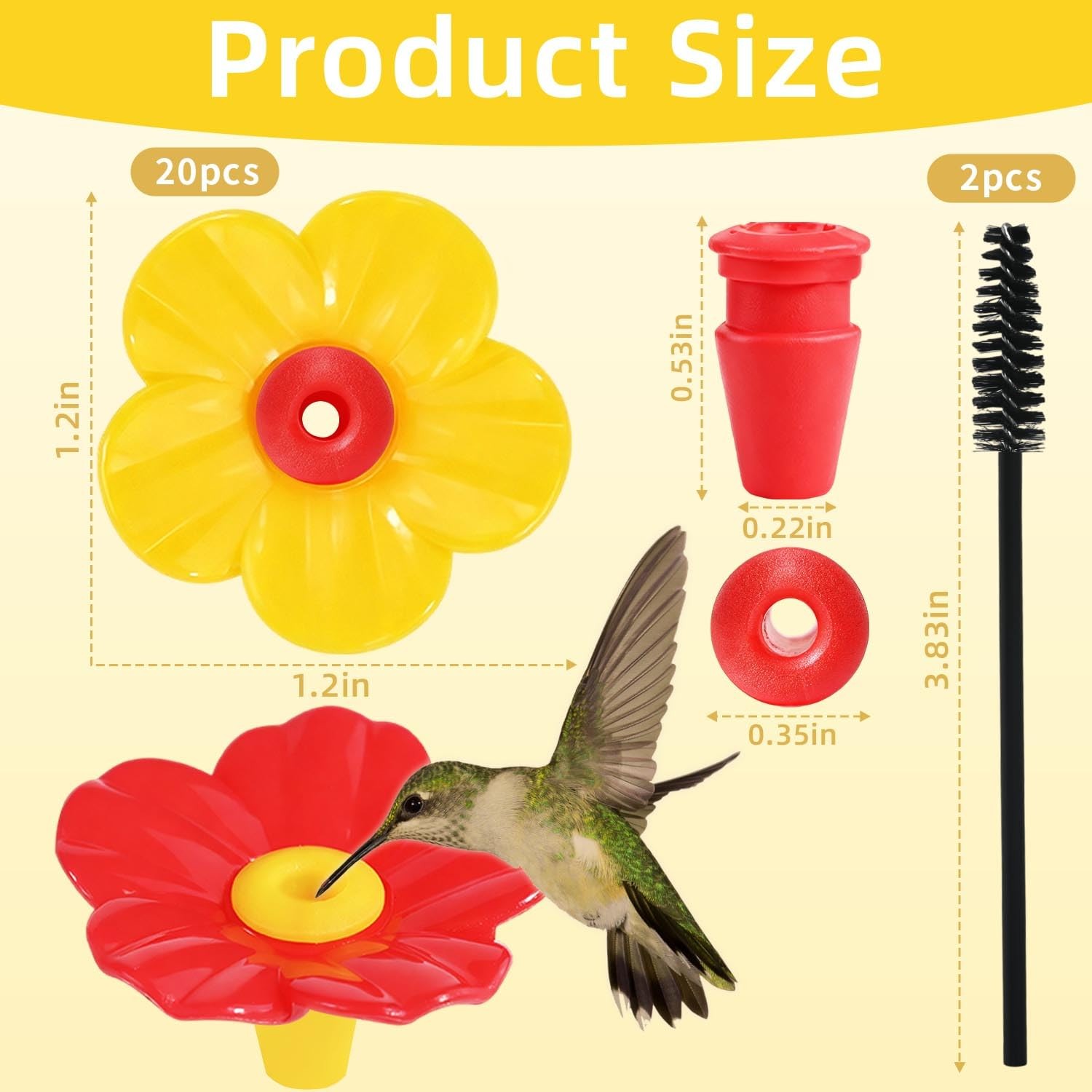 20 Pieces Hummingbird Feeder Replacement Flowers Plastic Multicolor