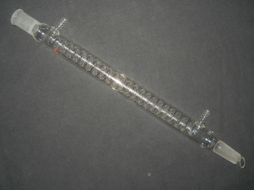Kontes Glass 24/40 Joints Coil Graham Condenser, 300mm Jacket, 475mm OAL