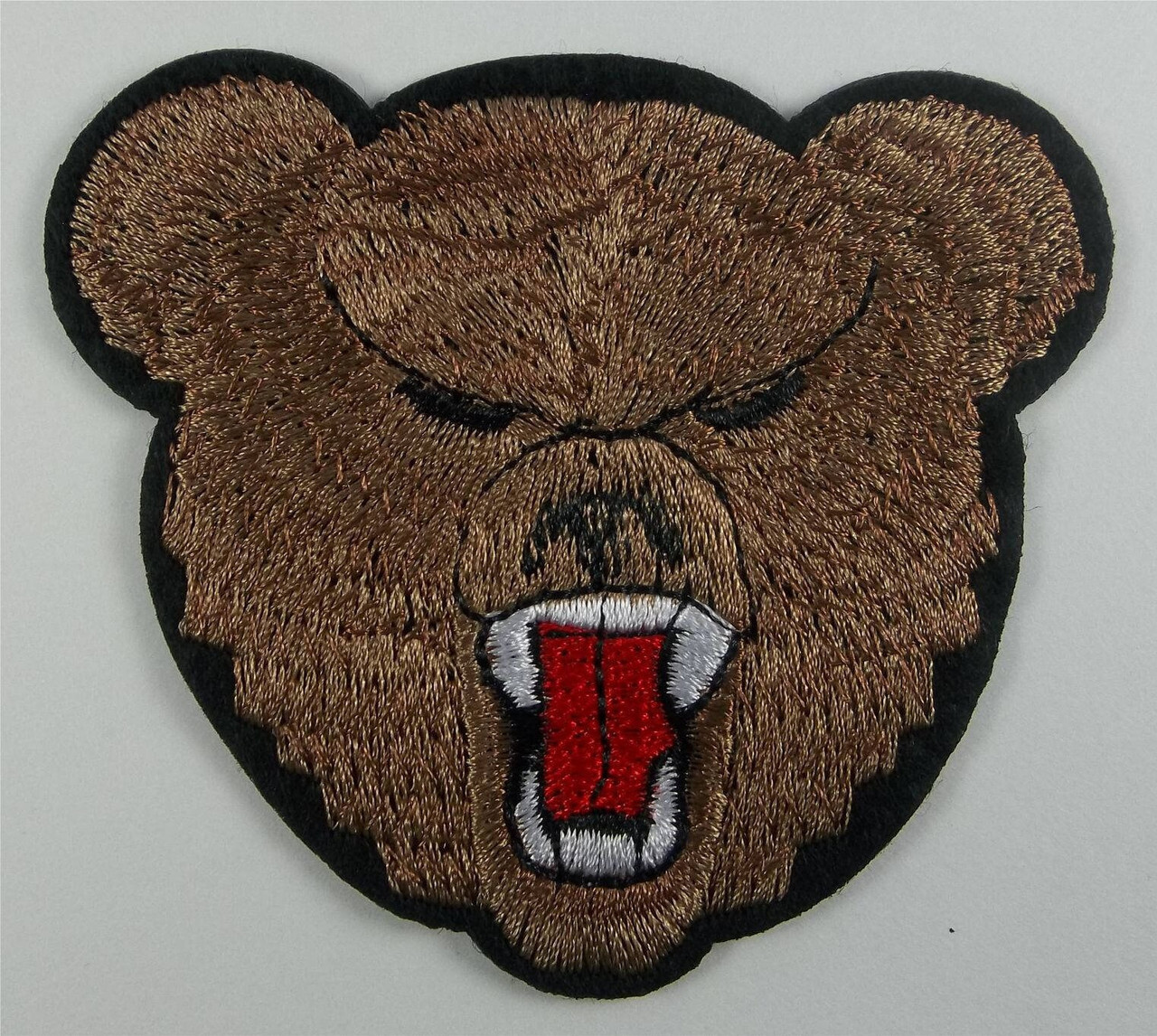 Bear Head Iron-On Embroidery Patch