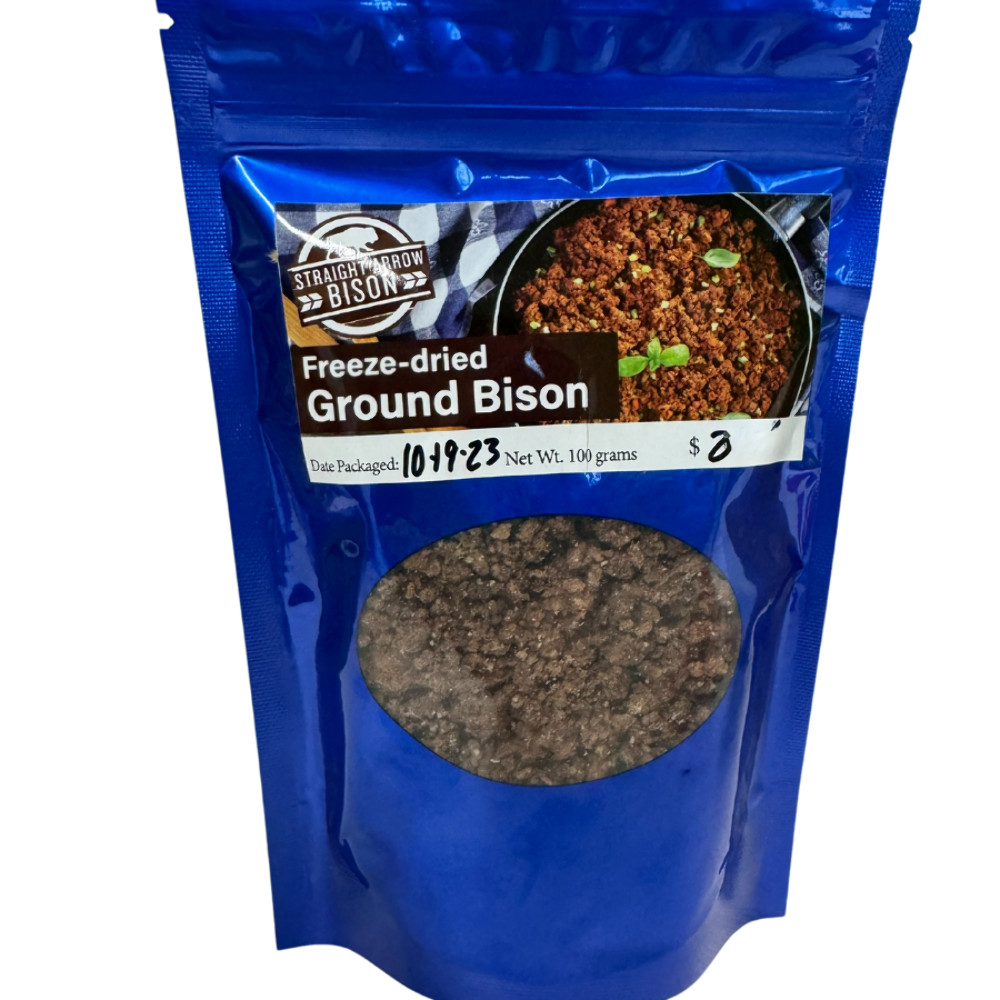 Freeze Dried Fully Cooked Ground Bison | 100 grams | Straight Arrow Bison