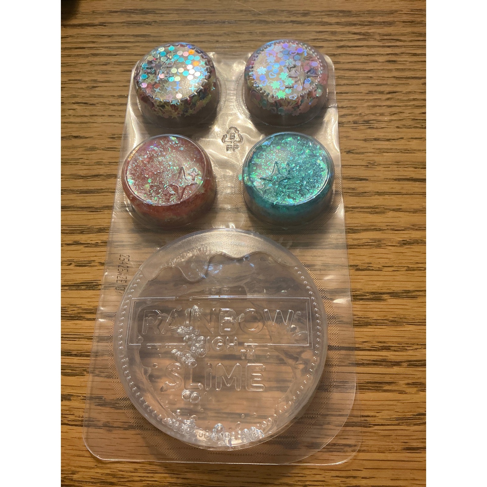 Rainbow Dough Slime Glitter Stars Art Craft Play Toy 5 Pack