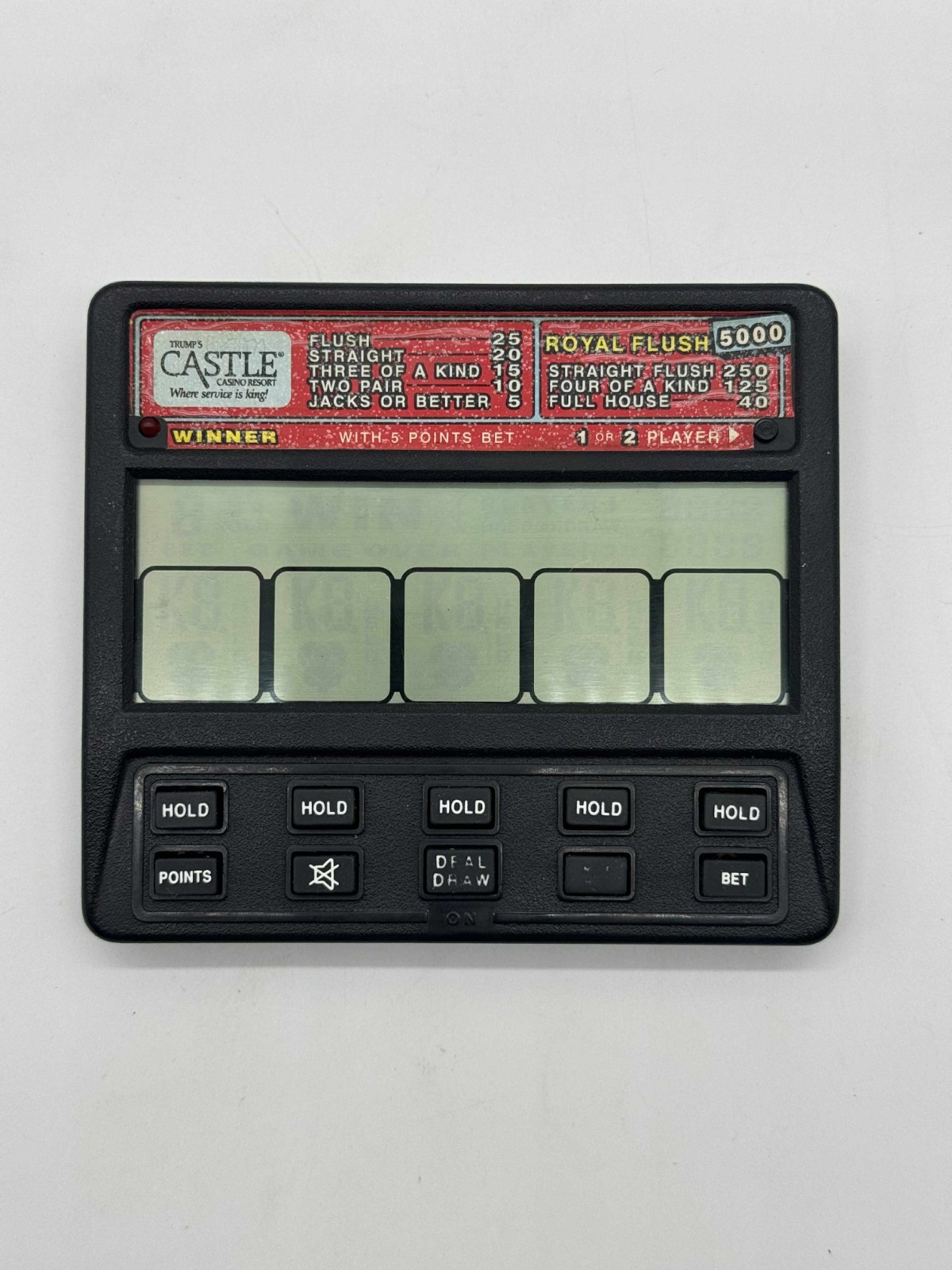 Radica electronic poker game~From Trump's Castle Casino Resort - Tested