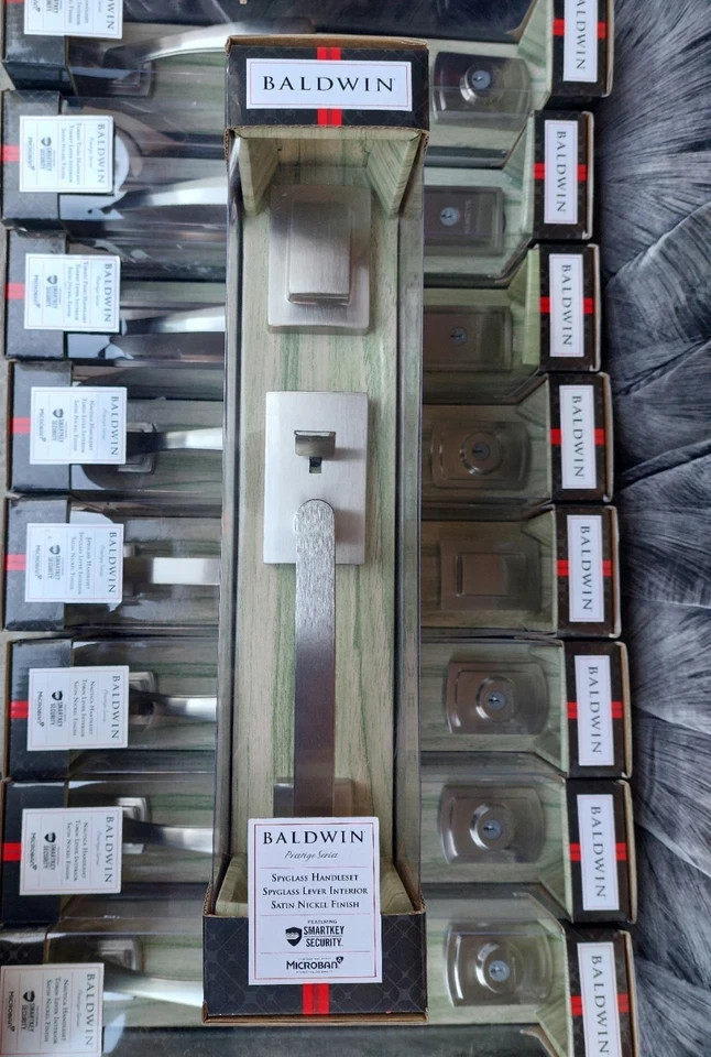 NEW BALDWIN PRESTIGE SERIES EXTERIOR DOOR HANDLESET SMART KEY SPYGRASS DOOR LOCK