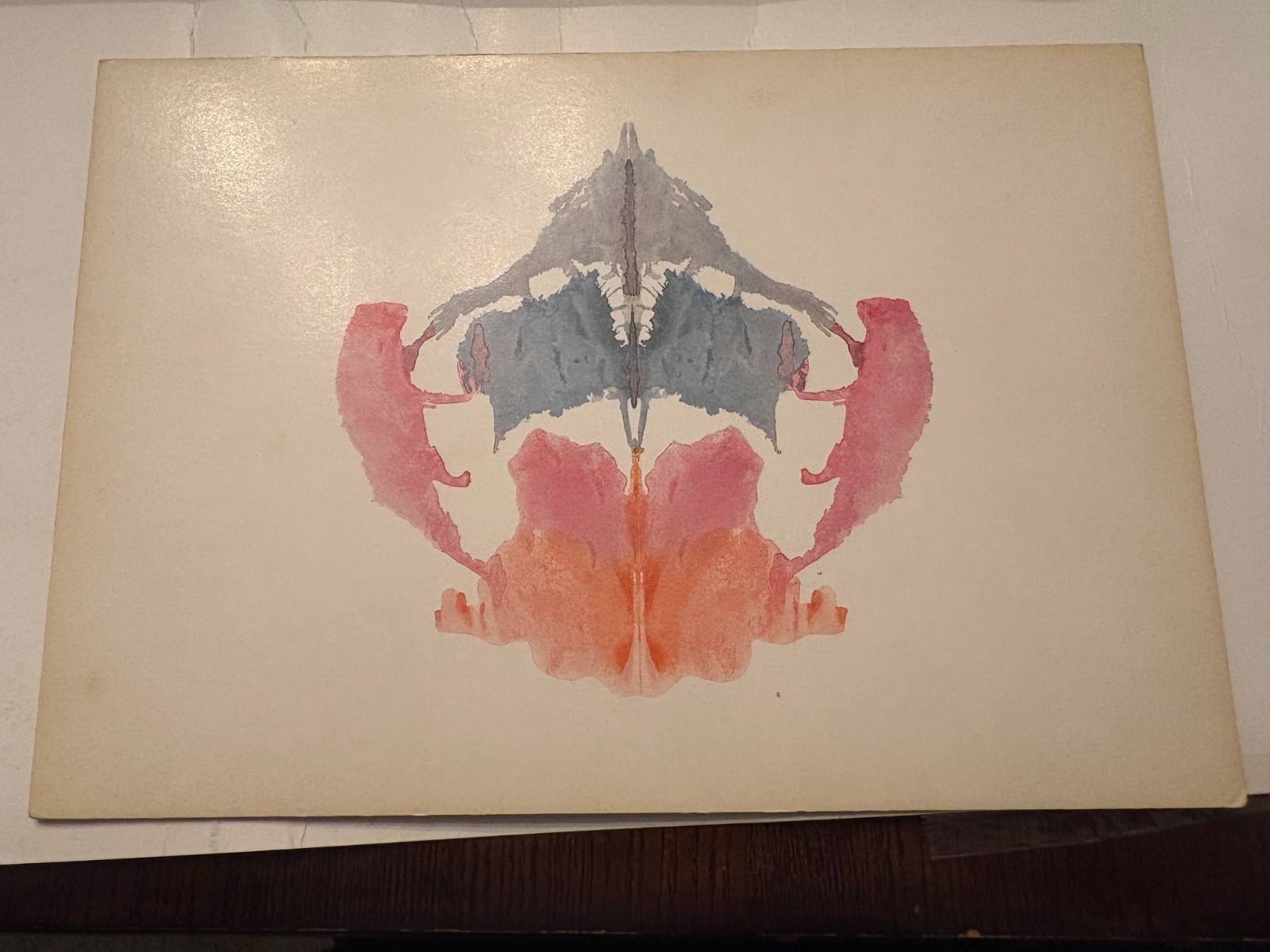 Rorschach Plate #8 Psychodiagnostic Plate Inkblot Card Rare Authentic !!!