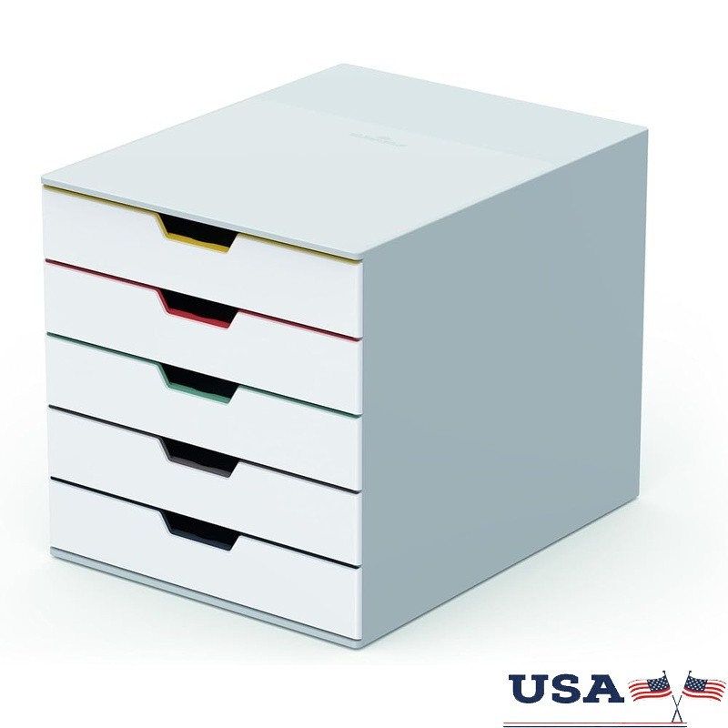 Varicolor 5 Drawer Unit Desktop Organizer Plastic Storage Letter-Size Files New