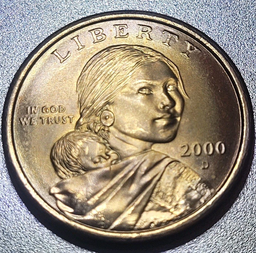 2000 D Sacagawea one dollar coin eagle" error coin .