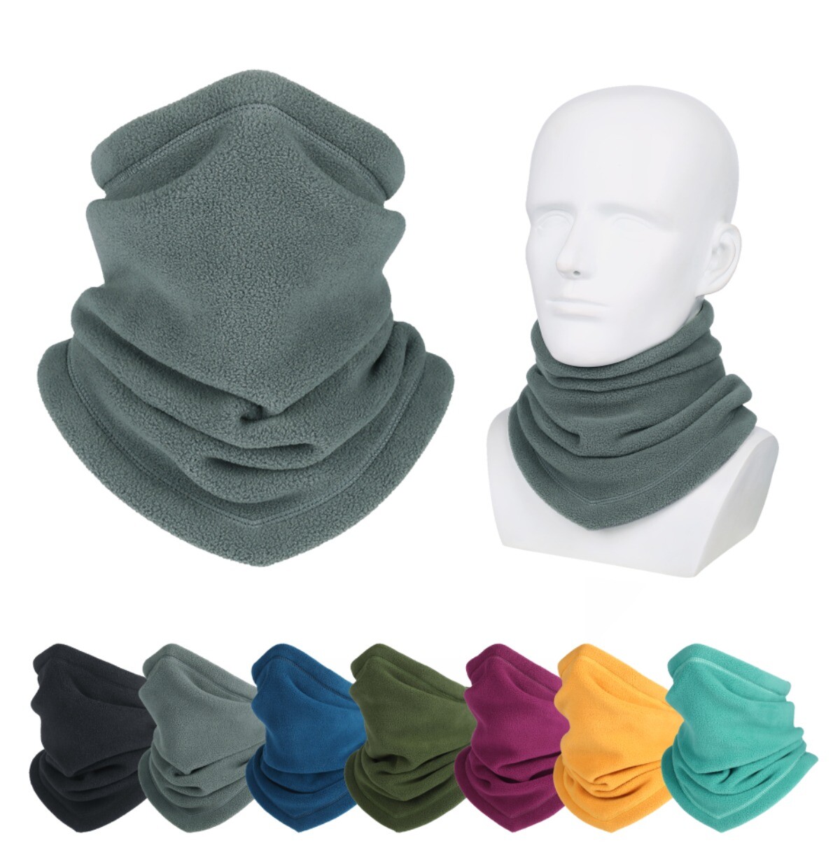 Unisex Warm Fleece Neck Gaiter Soft Half Face Mask Multifunctional for Skiing