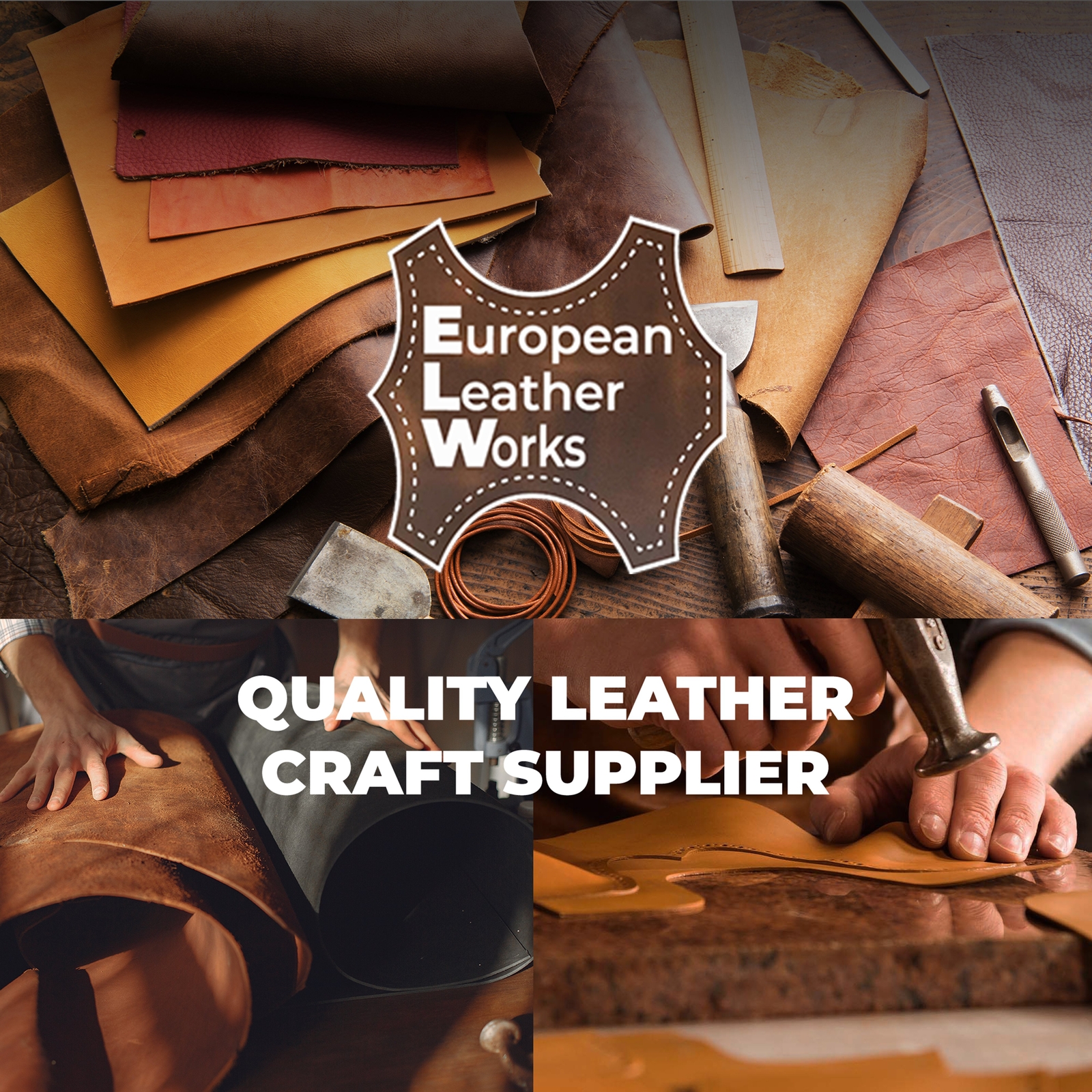 European Leather Work 9-10 oz. (3.6-4mm) Oil-Tanned Leather Scraps Bourbon Brown