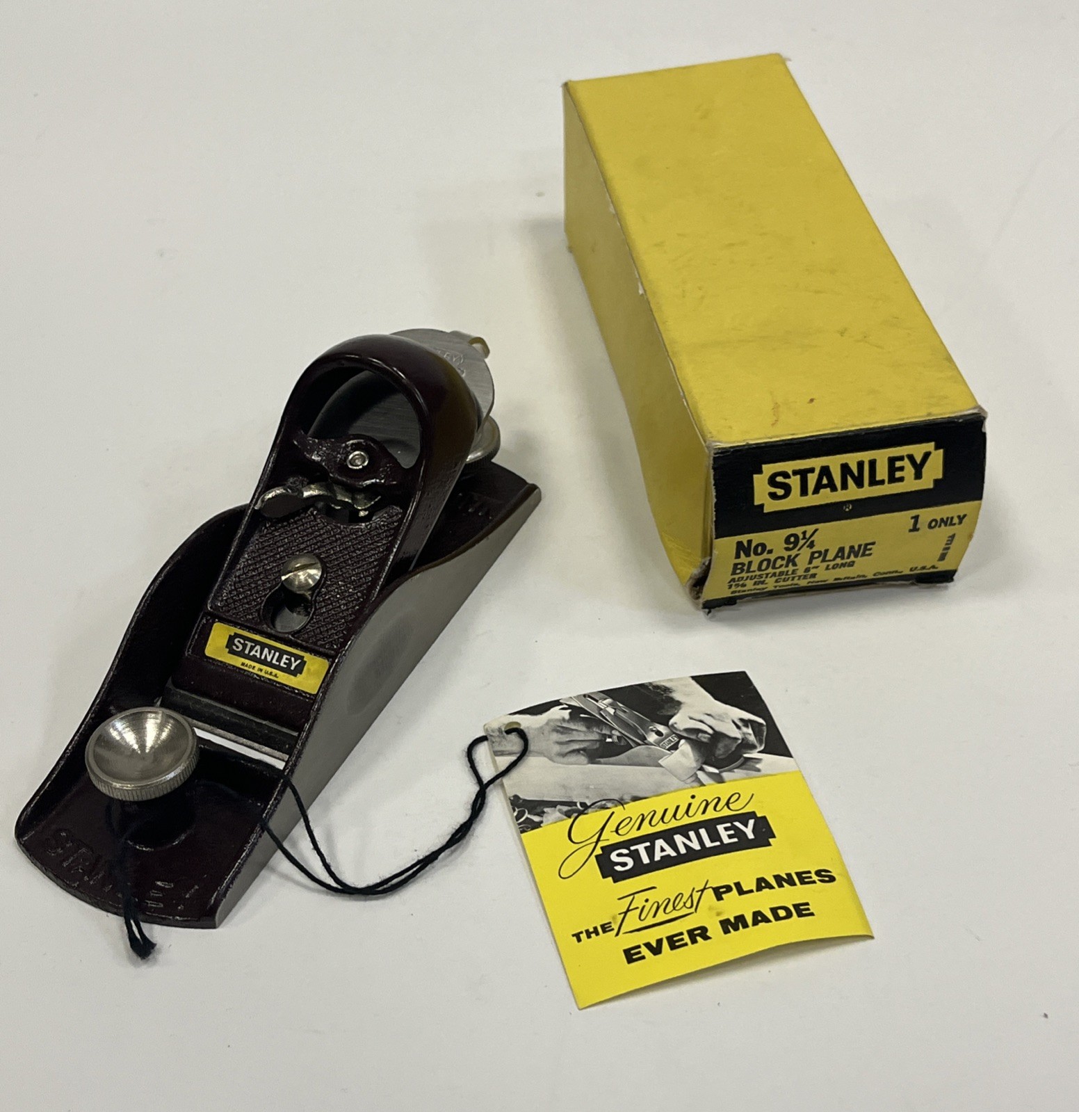 Vintage Stanley Block Plane 9 1/4 13-019 w/ Box Made In USA Tools NEW