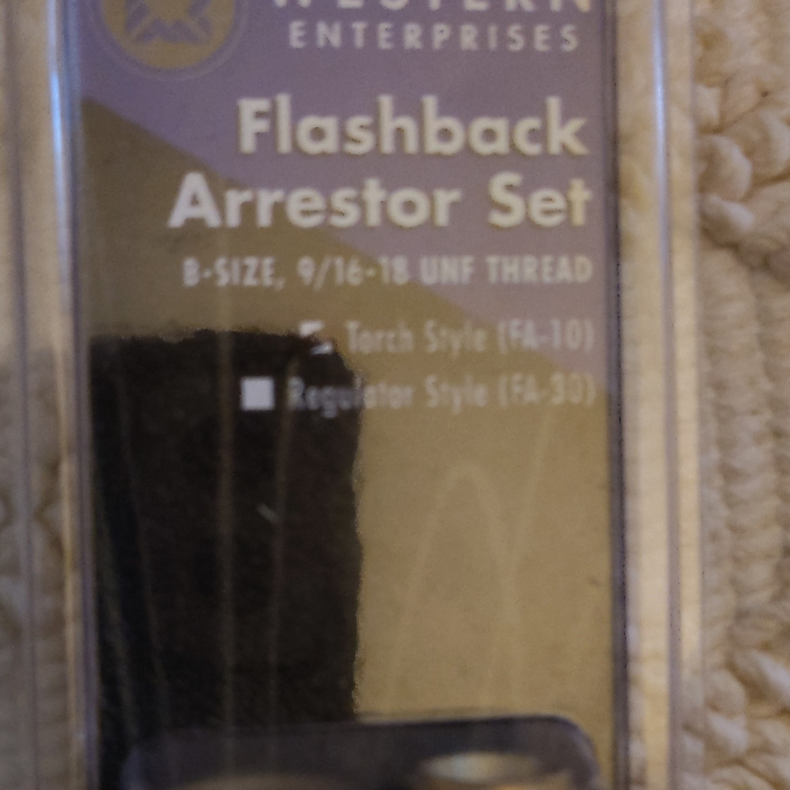 Western Enterprises FA-10 Flashback Arrestor/Check Valve, B-Size 9/16-18 UNF