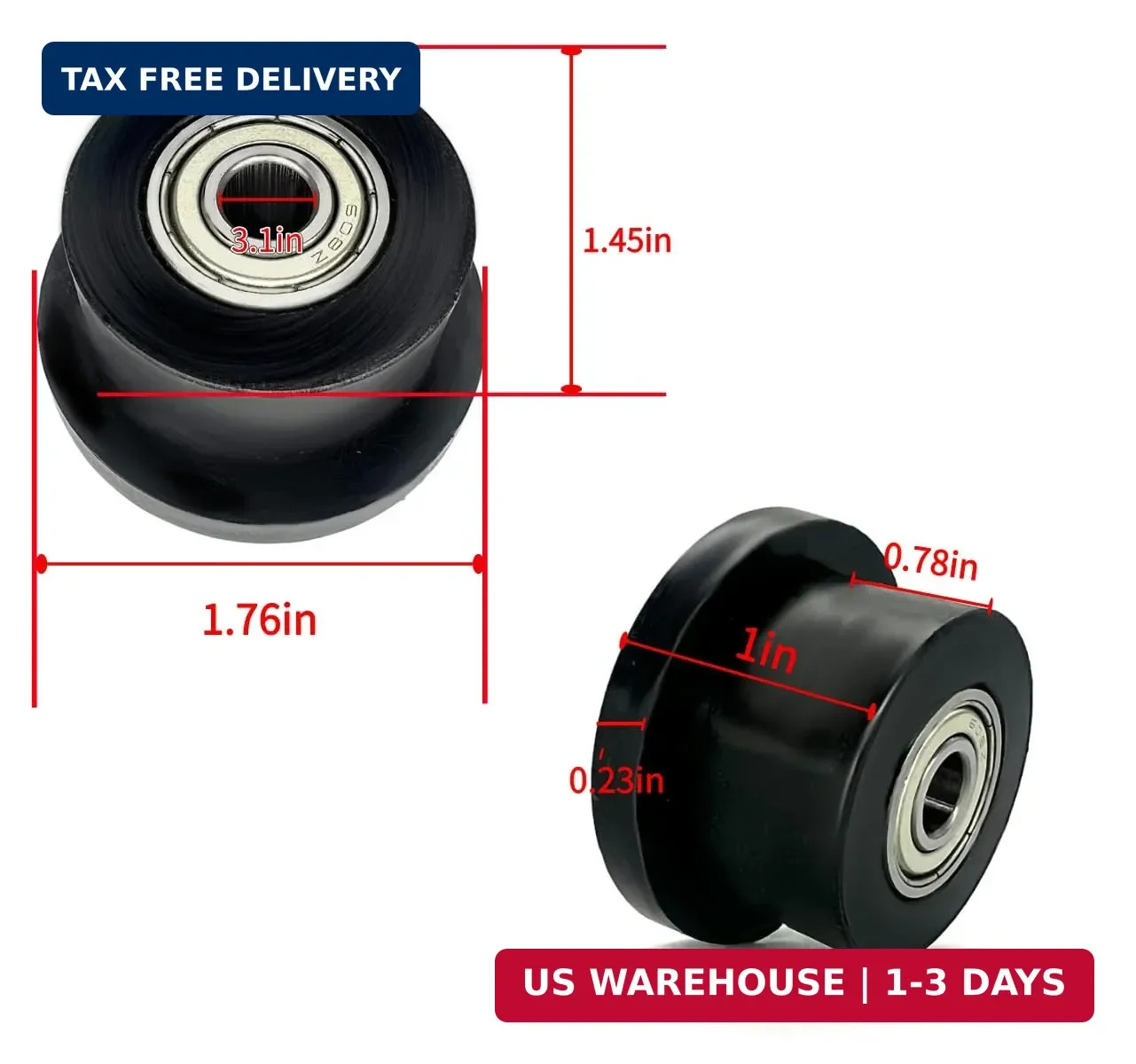 4-Pack Universal Gym Machine Roller Wheels - Heavy-Duty Black Plastic Rollers fo