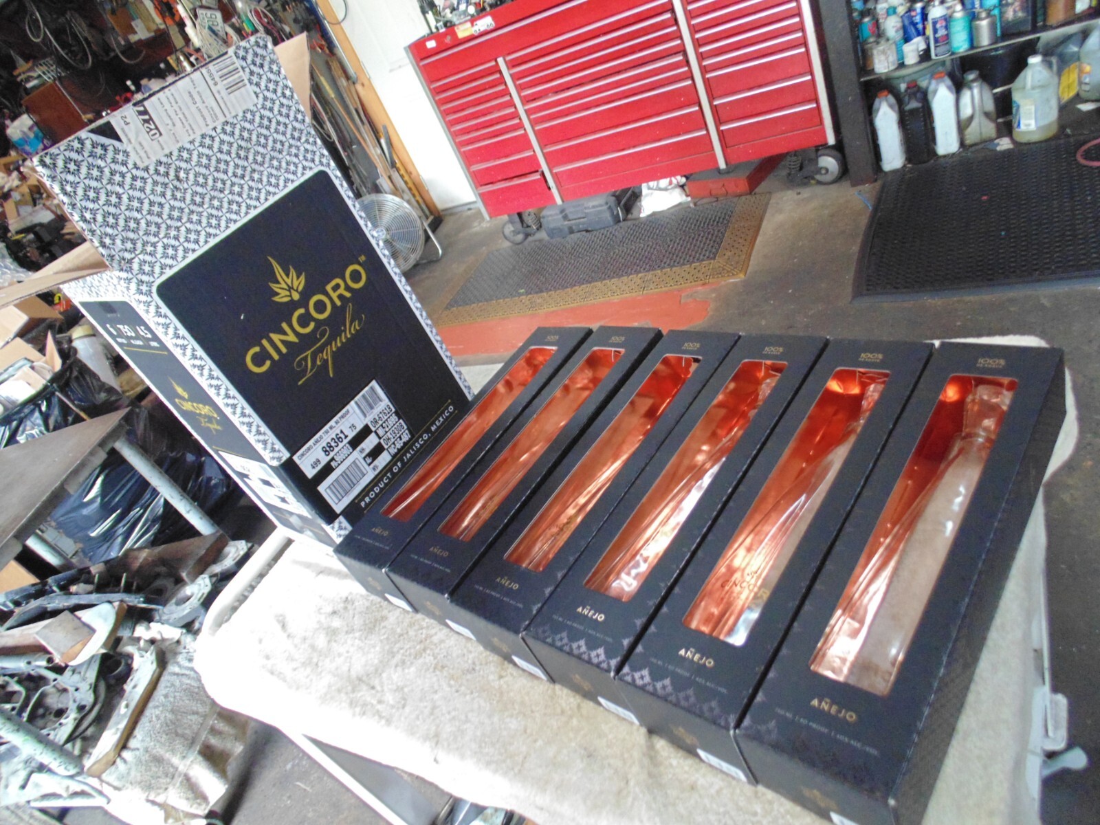 6 EMPTY Cincoro Tequila Bottles WITH THE BOXES CASE Anejo 750ml Michael Jordan