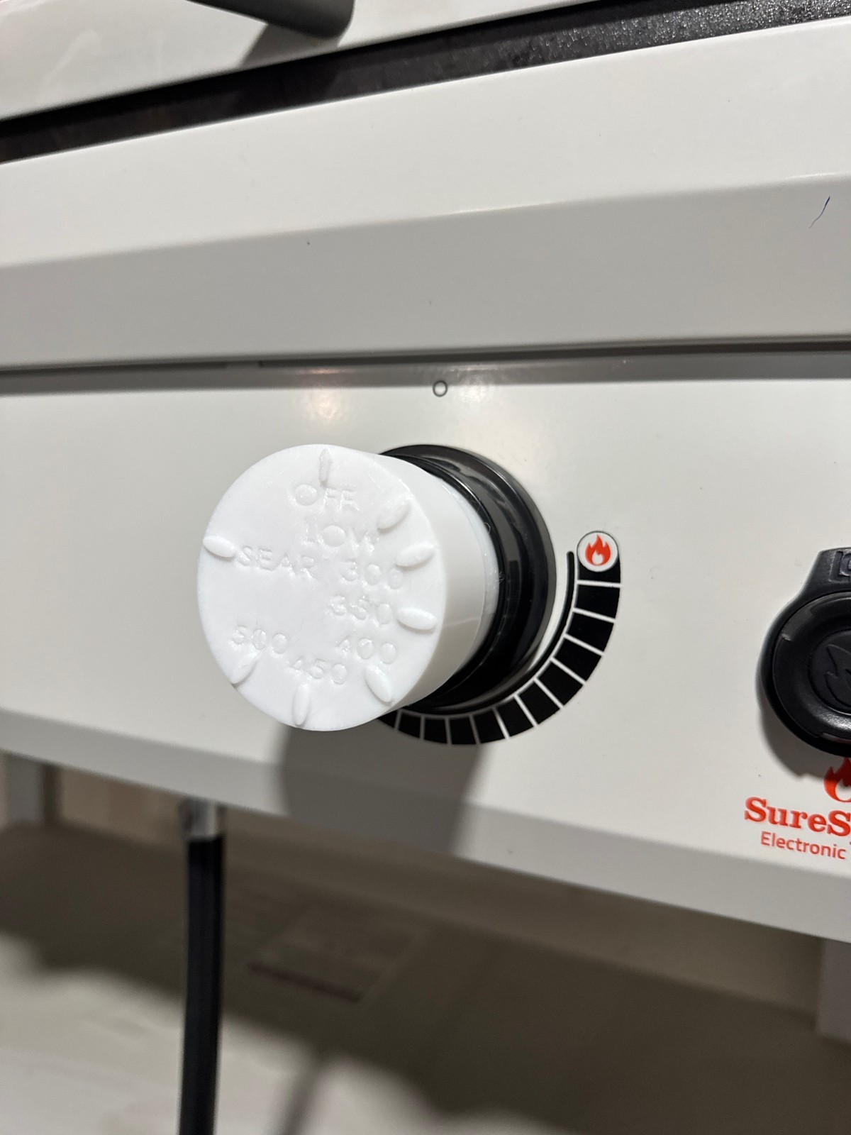 Loco Griddle Cooker Compatible Burner Knob  -  **3D Printed White PETG**