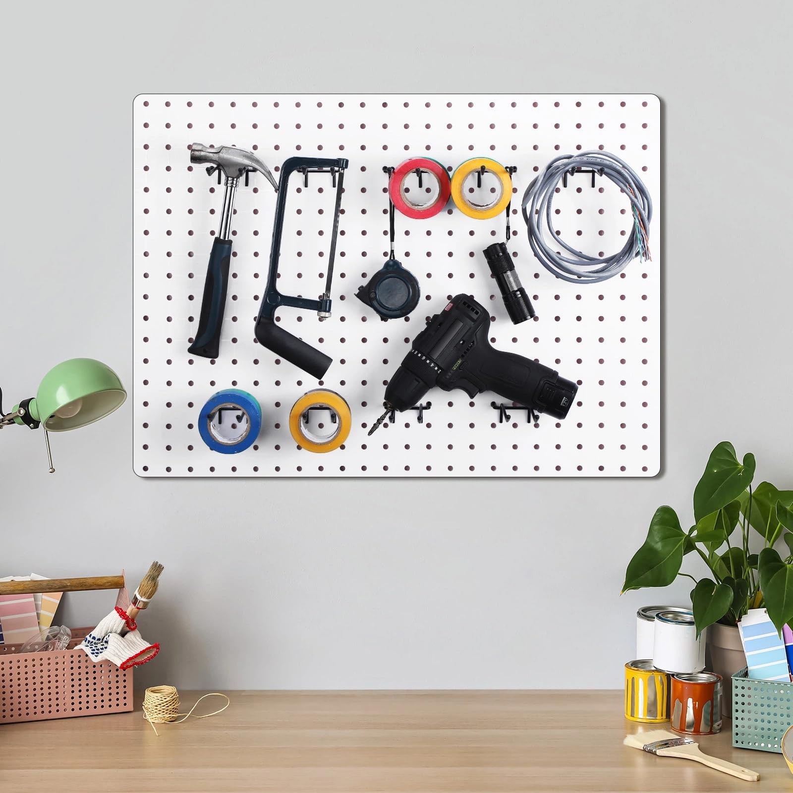 24 Pack Pegboard Double Arm Hooks 1/4in Peg Board Black