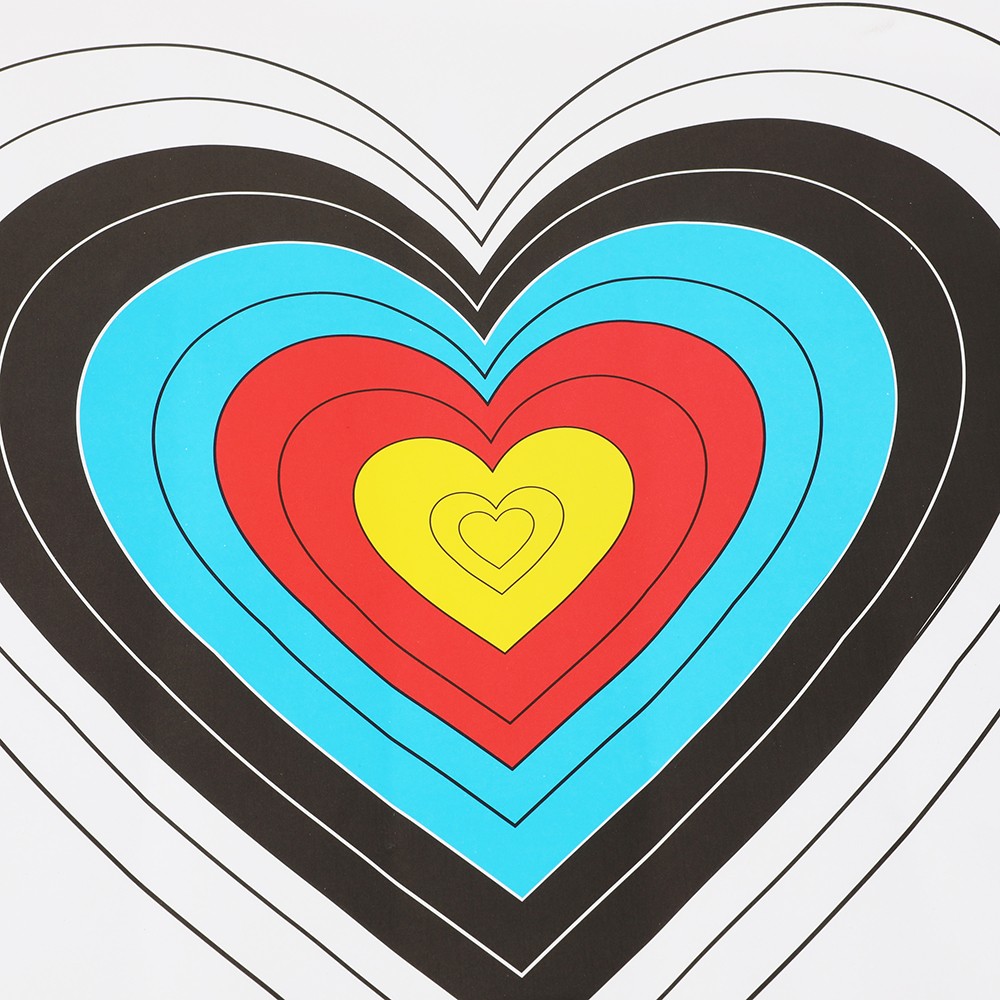 Archery Target Paper Heart Shaped 40x40cm Durable Bow Arrow Shooting Practice