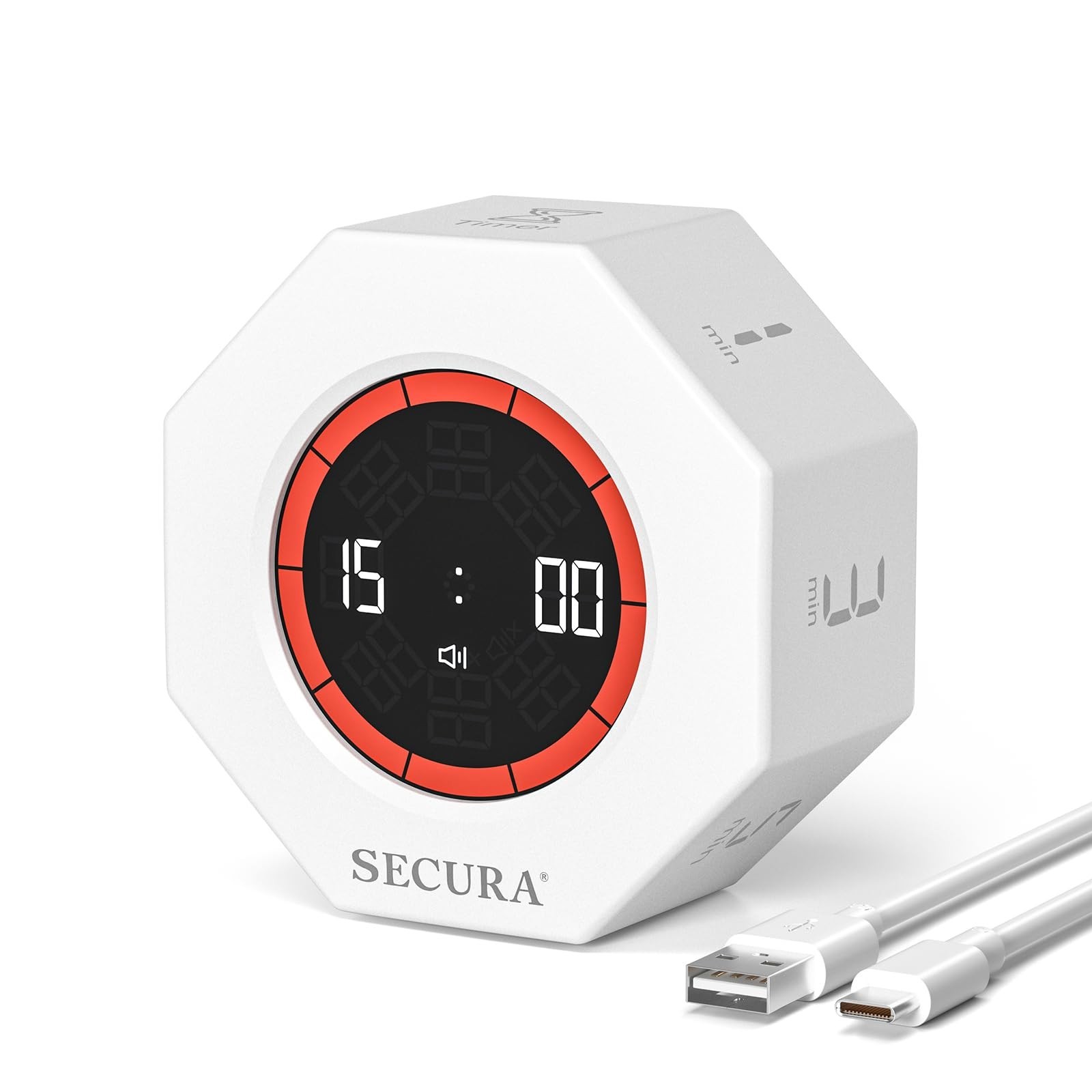 Pomodoro Timer for ADHD & Productivity, Flip Cube with 7 Presets, Visual Countdo
