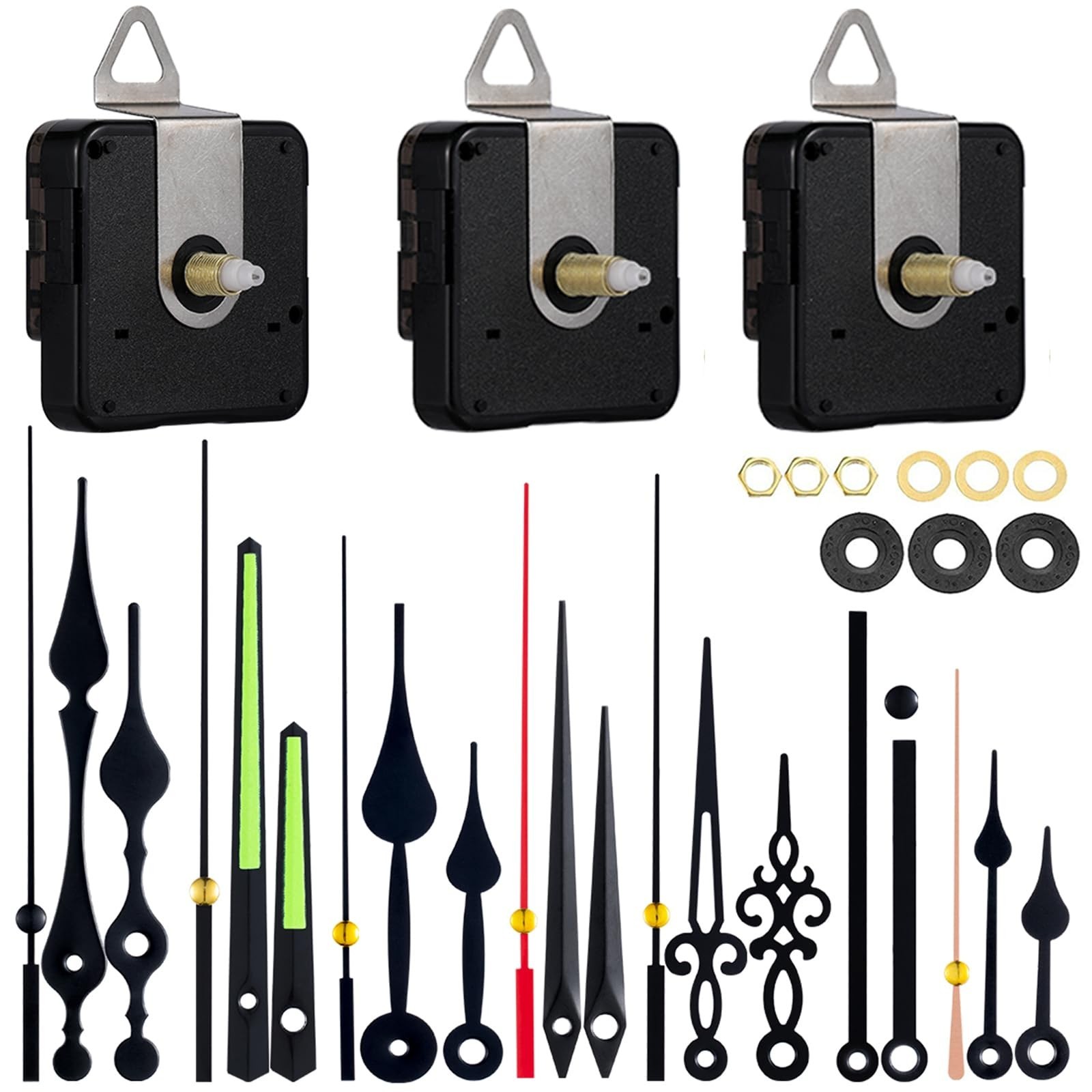 EMOON 3 Pieces Silent Clock Mechanism Replacement Kit, Battery Operated Clock...