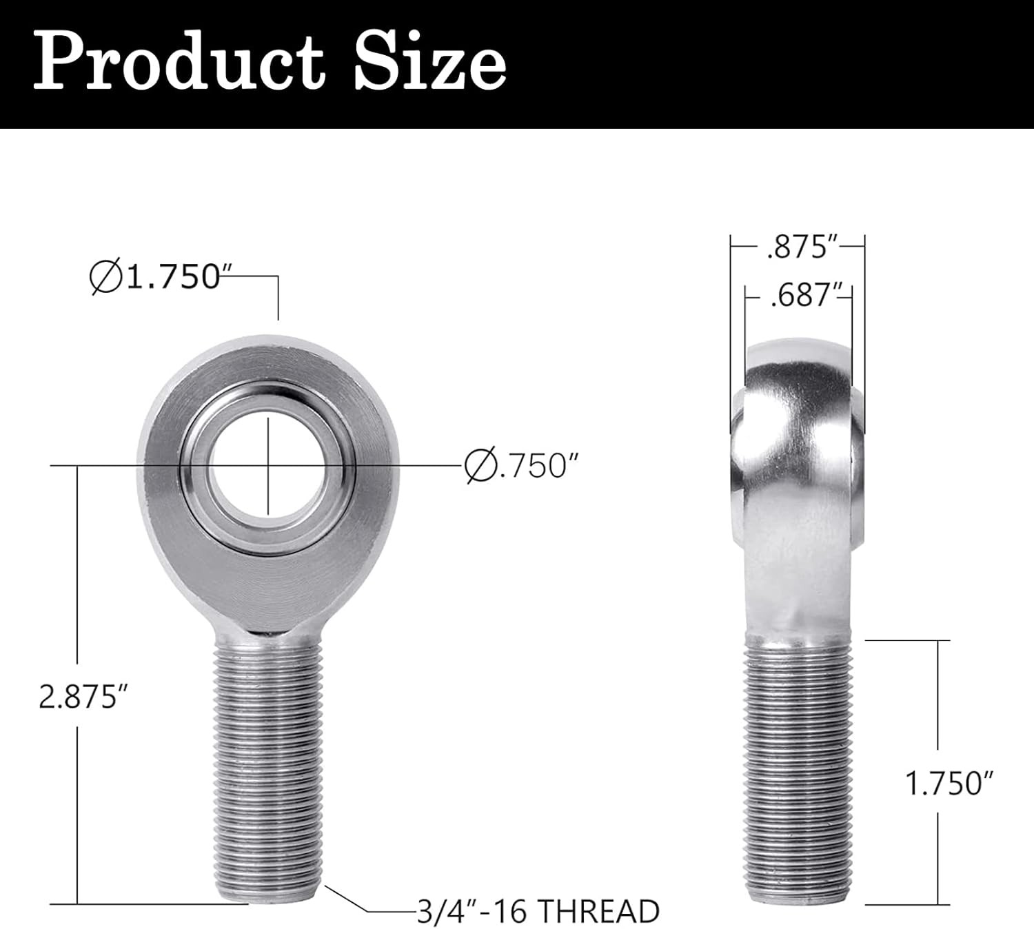 3/4'' Heim Joints Rod End Kit, 750” Chromoly Panhard 3/4inch-2 Pair
