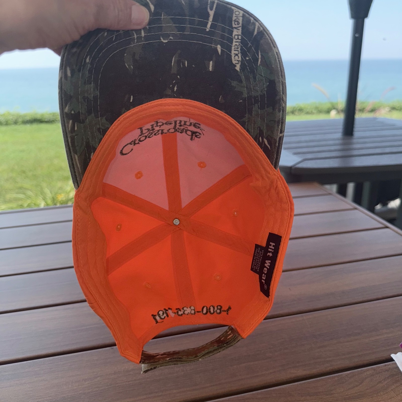 Crossroads Pipeline A Nisource Co Fluorescent Orange Camo Hat Cap Hook Loop EUC