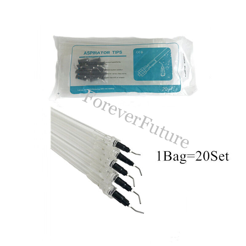 1Bag-20Pc Dental Disposable Saliva Ejector Aspirator Suction Pre-bent Syring Tip