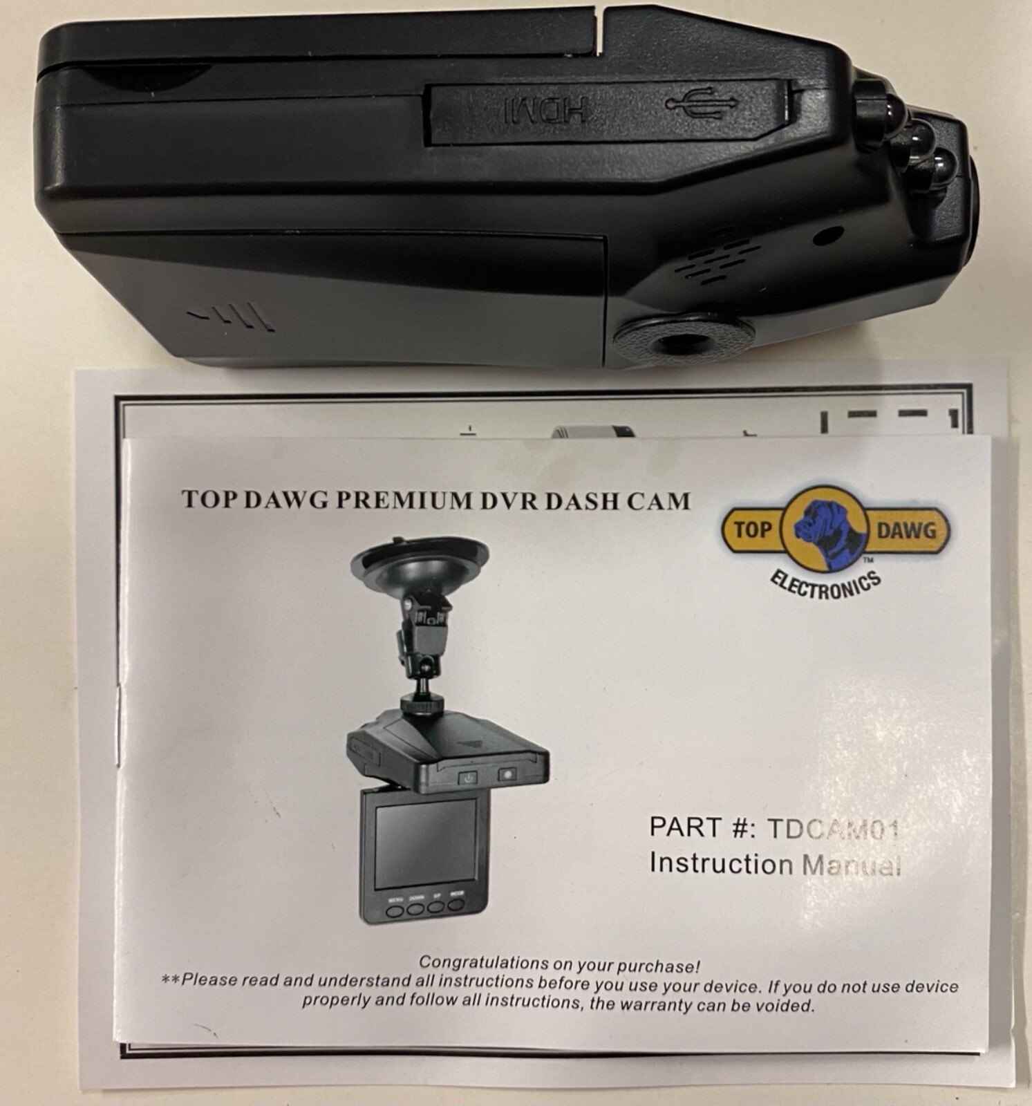 Top Dawg Electronics HD DVR Dash Cam (TDDCAM-01)