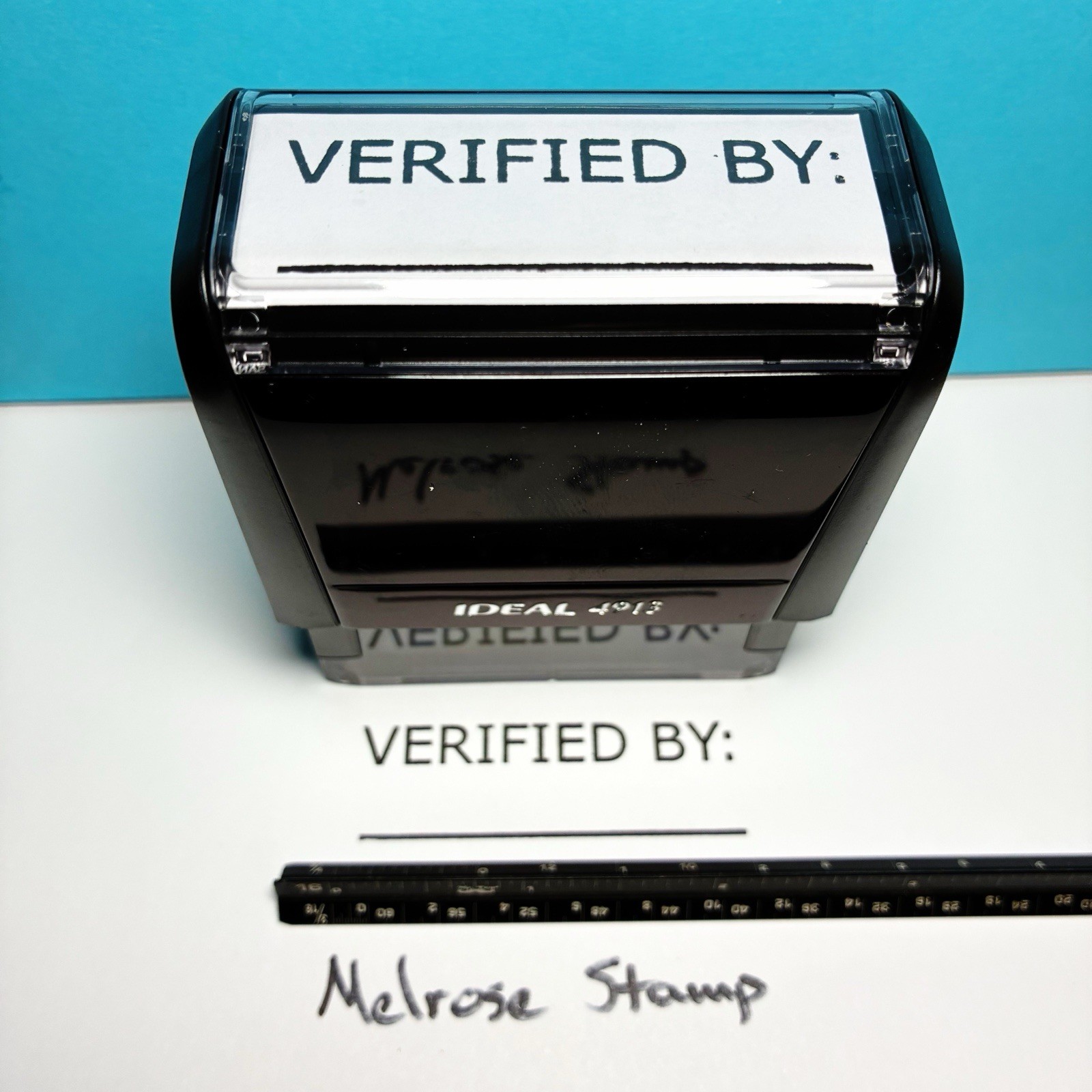 Verified By Rubber Stamp Black Ink Self Inking Ideal 4913