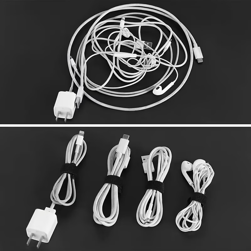50 Pcs Reusable Cable Ties, Multipurpose Nylon Hook & Loop Straps, Cord Organ