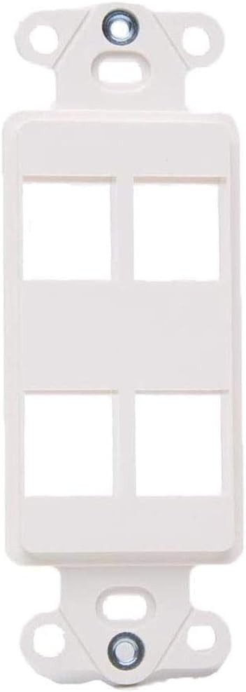 Vanco Port Decor Style Multi-Media Wall Plate Insert (White)  4 Port