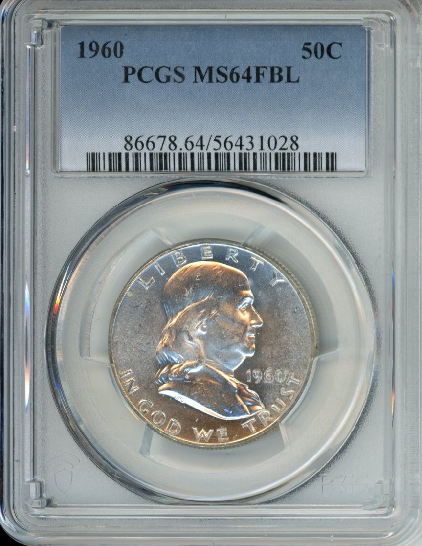 1959-D Franklin Half Dollar PCGS MS64 FBL Silver