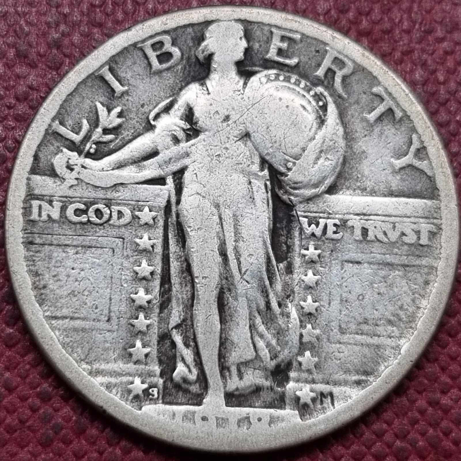 1918 S Standing Liberty Quarter 25c Silver Circulated #102671