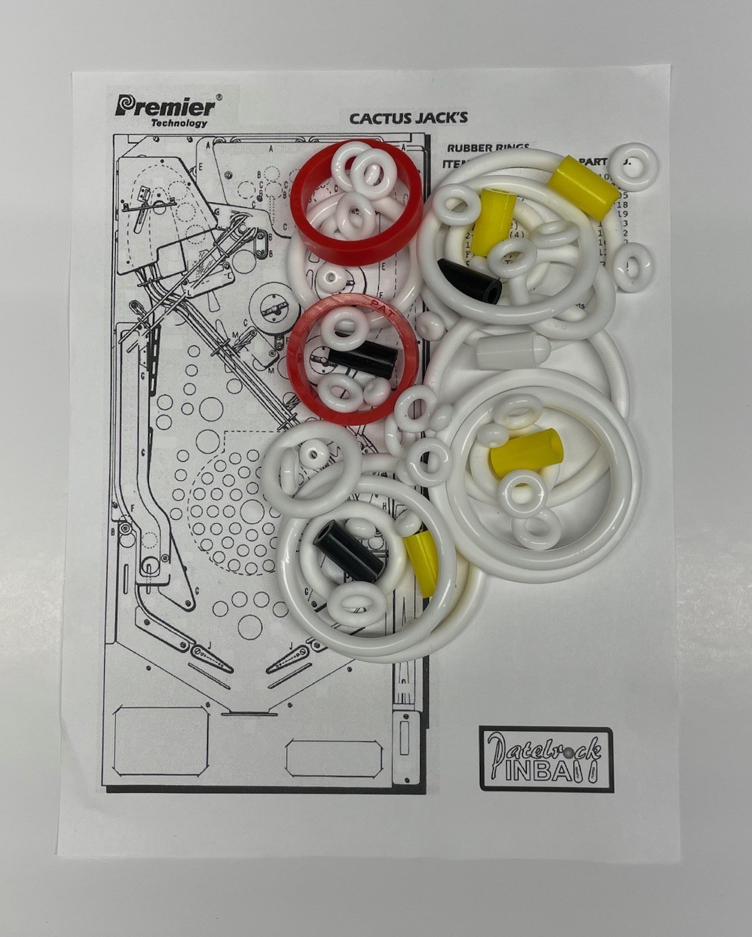 1991 Gottlieb / Premier Cactus Jack's Pinball Machine Rubber Ring Kit