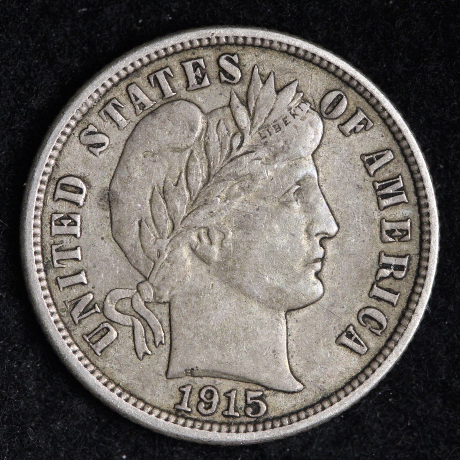 1915 Barber Silver Dime CHOICE AU E337 WNP