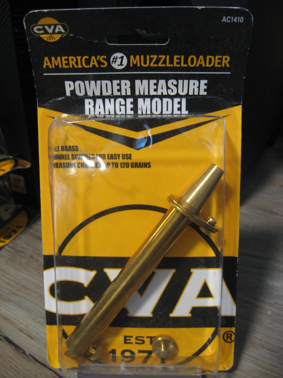 CVA Muzzleloader Range Model Brass Powder Measure Up to 120 Grains - AC1410