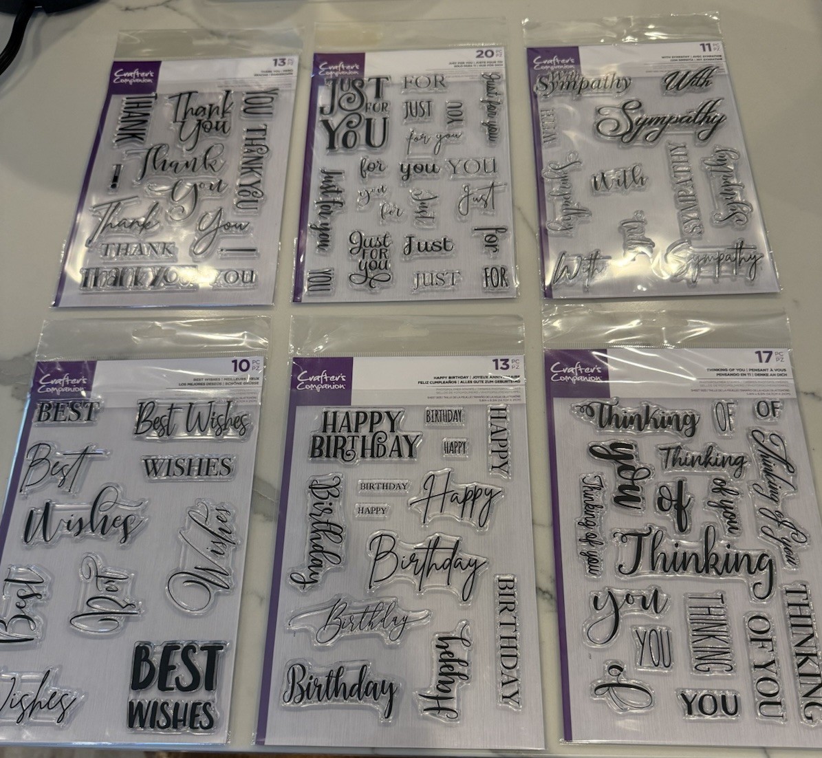 NEW Crafters Companion Clear Polymer Sentiment Stamp Value Set! 84 pieces!