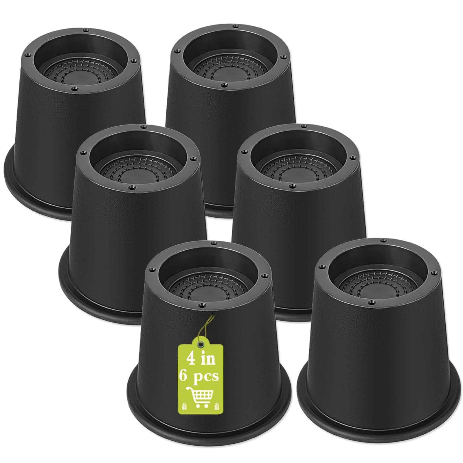 6 Pack Furniture Risers 4 Inch, Bed Risers Heavy Duty for Table Desk Couch Ch...