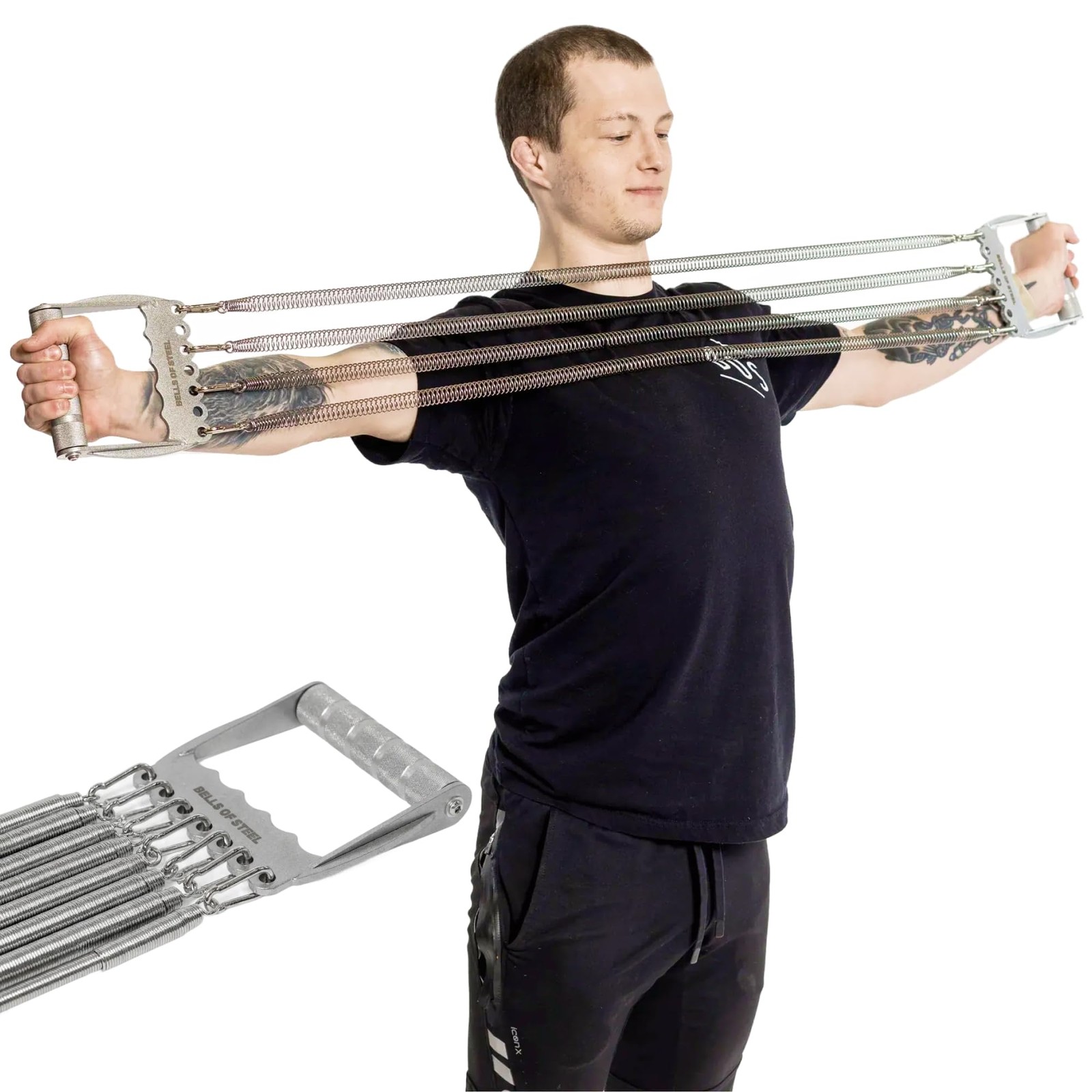 Chest Expander for Men [Bells of Steel] Adjustable Chest Exerciser, Versatile...