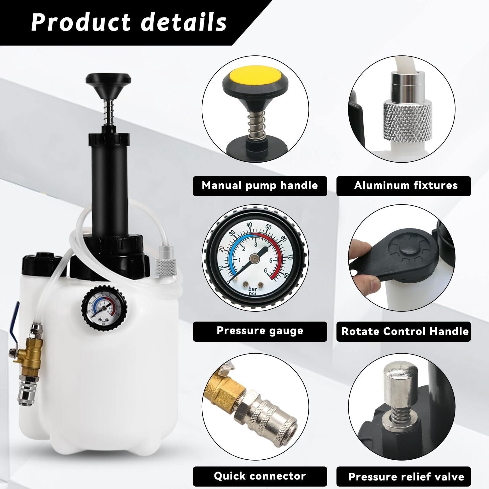 3L Transmission Oil Filling System Fluid Pump Manual Tool With 8pc ATF Adaptors