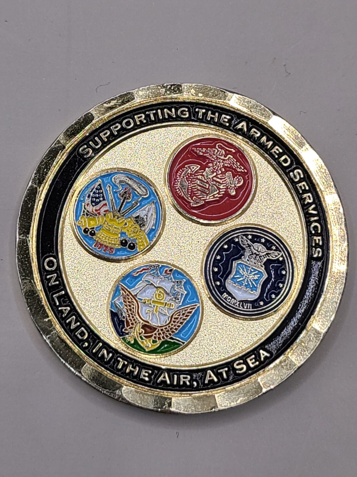 One Century Dedication & Excellence Supporting The Armed Services Challenge Coin