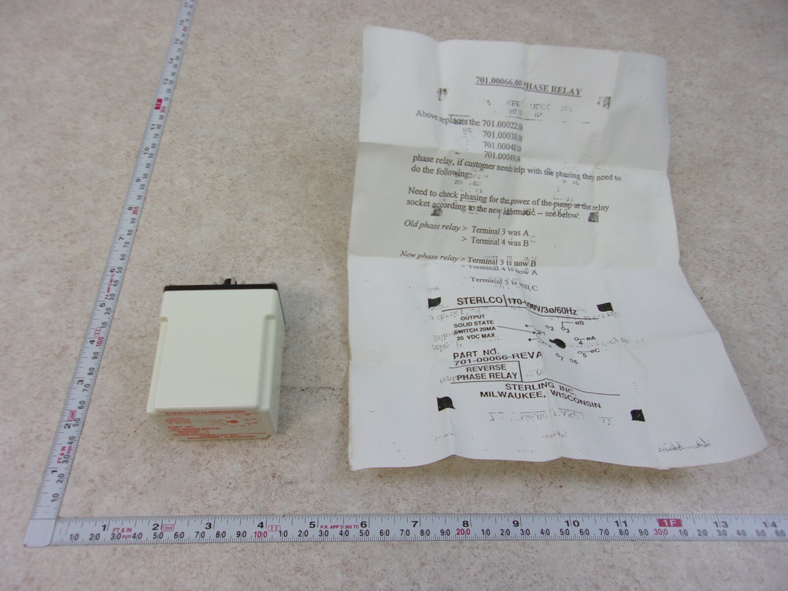 STERLCO 701-00066-REVA REVERSE PHASE RELAY 8 PIN, F0582