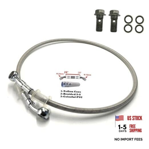 Universal Motorcycle Brake Tubing 28-28 Degree Braided Brake Hose 90CM/35.43"