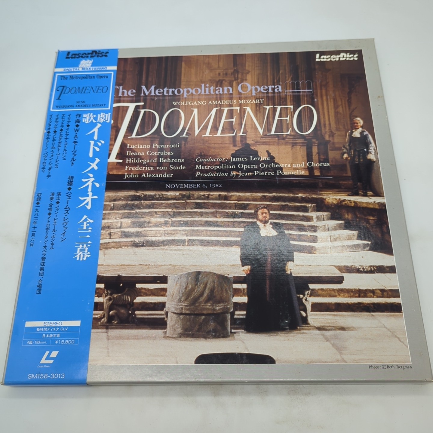 Idomeneo Japan LD SM158-3013 W/OBI Pavarotti Levine Ponnelle Met Opera Mozart