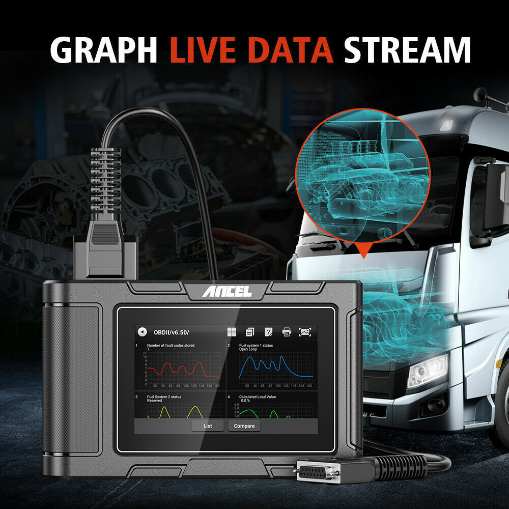 ANCEL HD3400 DPF Regen Heavy Duty Truck Diagnostic Scanner OBD2 Car Code Reader
