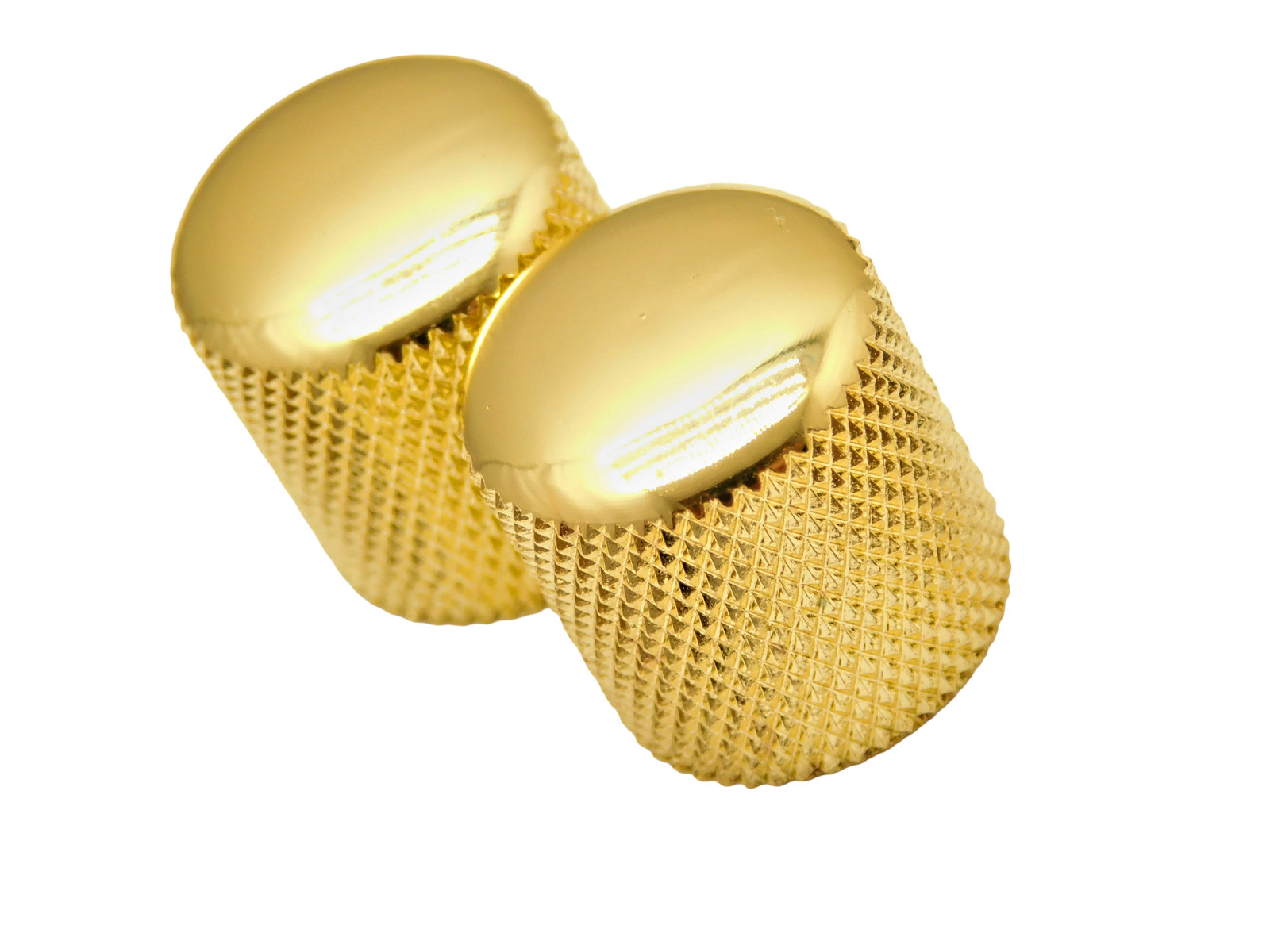 Gold Tele Dome Top Barrel Knobs (Fits Metric) Push On 2pc.