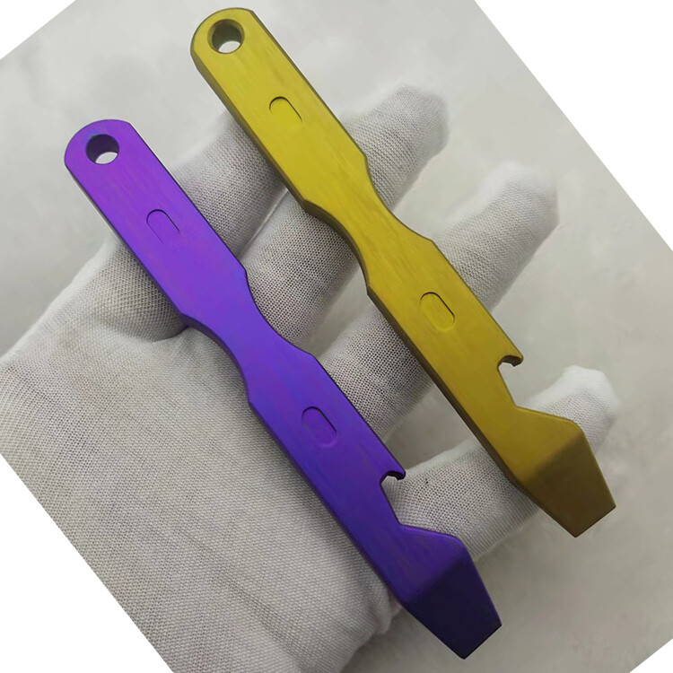 1Pc Titanium TC4 Crowbar Pry Bar Underreach EDC Tool Bottle Opener Pendant Gifts