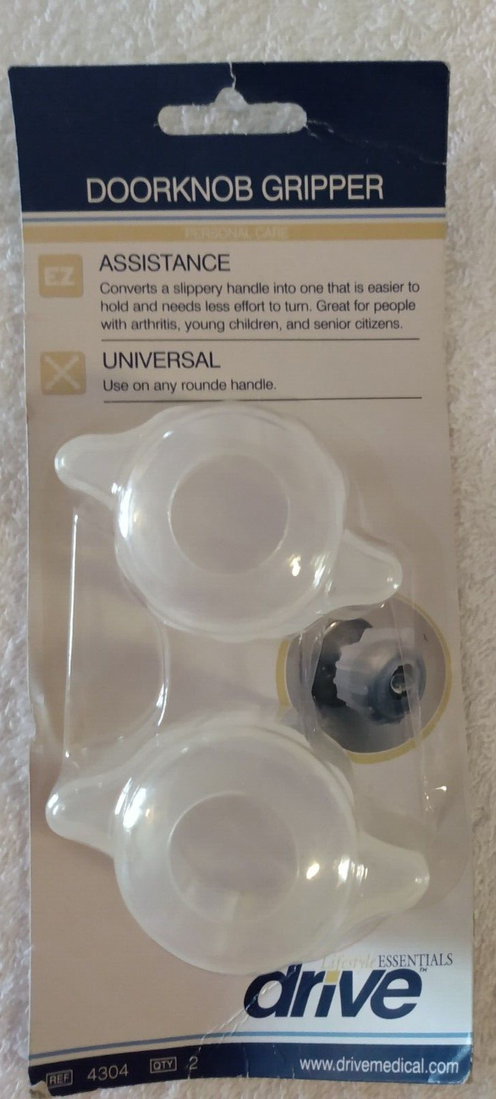 NEW 2 Pack Doorknob Gripper Drive Essentials